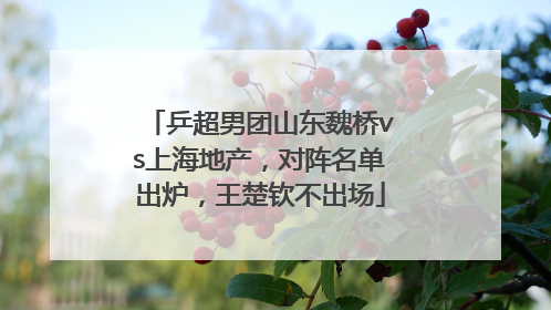 乒超男团山东魏桥vs上海地产，对阵名单出炉，王楚钦不出场